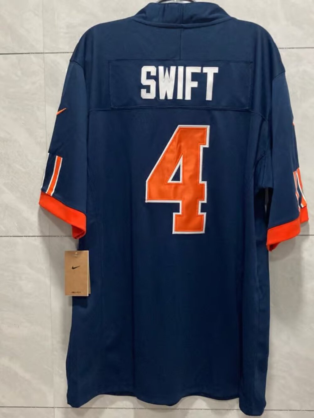 D'Andre Swift Navy Stitched Jersey Vapor